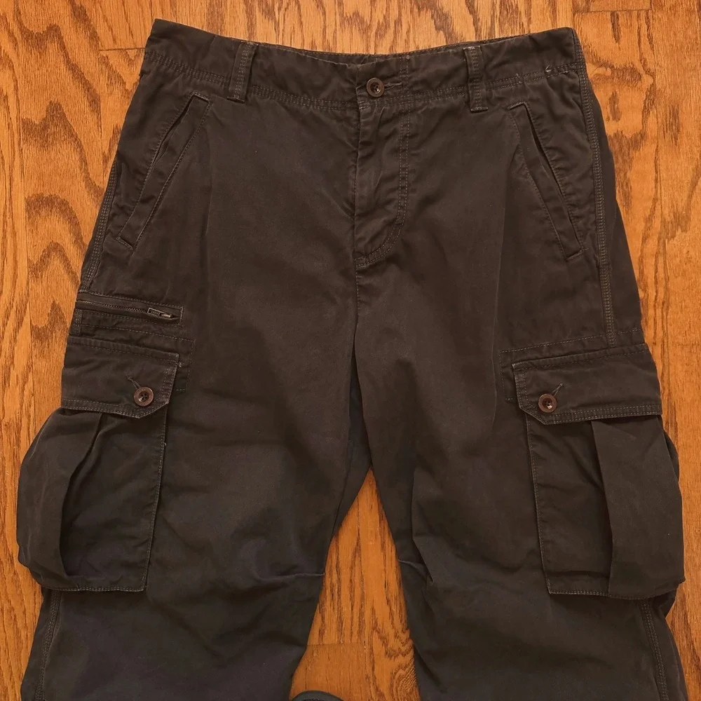 Banana Republic Heritage‎ Cargo Pants 30x30 Olive Brown Y2K Military Utility